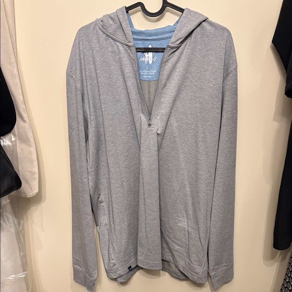 johnnie-O Heather Gray Zip-Up Hoodie